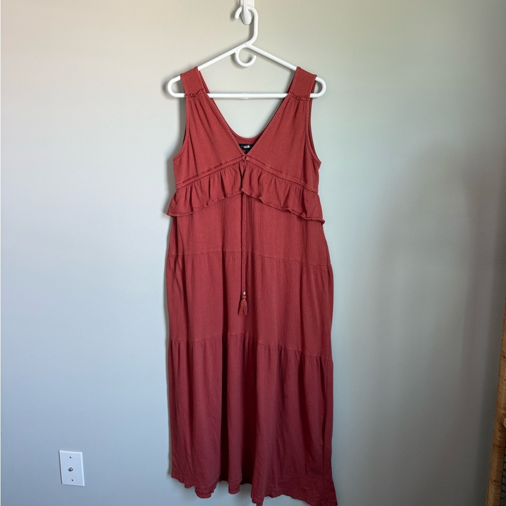 Sanctuary burnt orange Ruffled Maxi Sundress